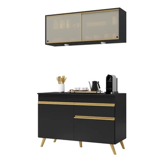 Armário de Cozinha Compacta 120cm com Leds Veneza Up Multimóveis V2013
