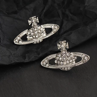 Ins Novos Brincos Planeta Saturno De Cristal De Luxo Para Acessórios Femininos Meninas