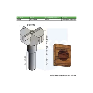 Broca para Dobradiças 35x68mm com Riscador Separado 2335004.05 Radix