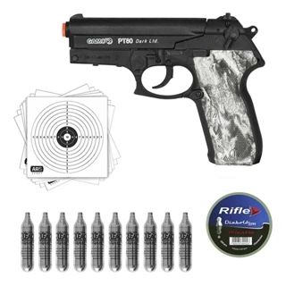 Pistola Co2 Gamo PT-80 Dark 4.5mm + 10 Co2+Chumbinho Diabolô