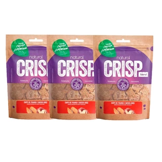kit 3 Un. Petisco Snack Natural Crisp Para Cães Chips de Frango e Batata Doce 100g