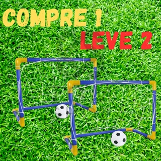 Kit Futebol Golzinho Mini Trave Rede E Bola Brinquedo Para Menino Cesta Basquete 2 Mini Traves Com 2 Rede + 2 Bola + 2 Bomba De Encher Infantil Criança