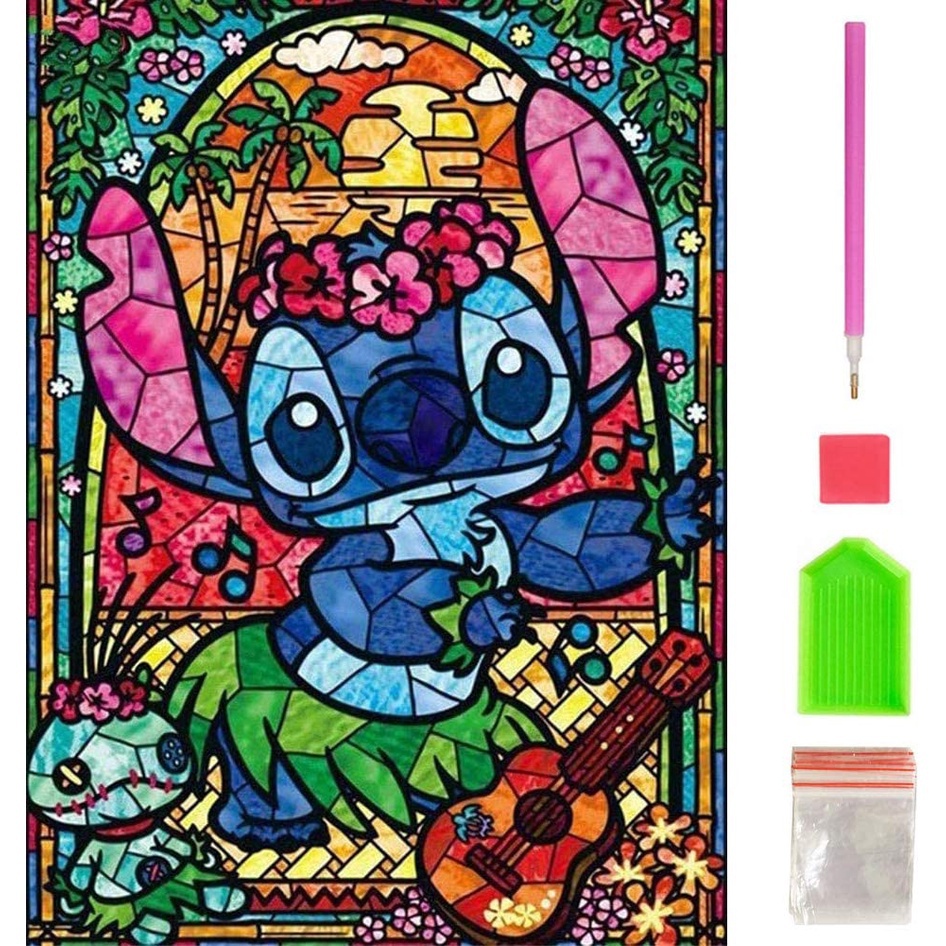 Lilo & stitch diy pintura por números pintados à mão pintura a óleo desenho  sobre tela