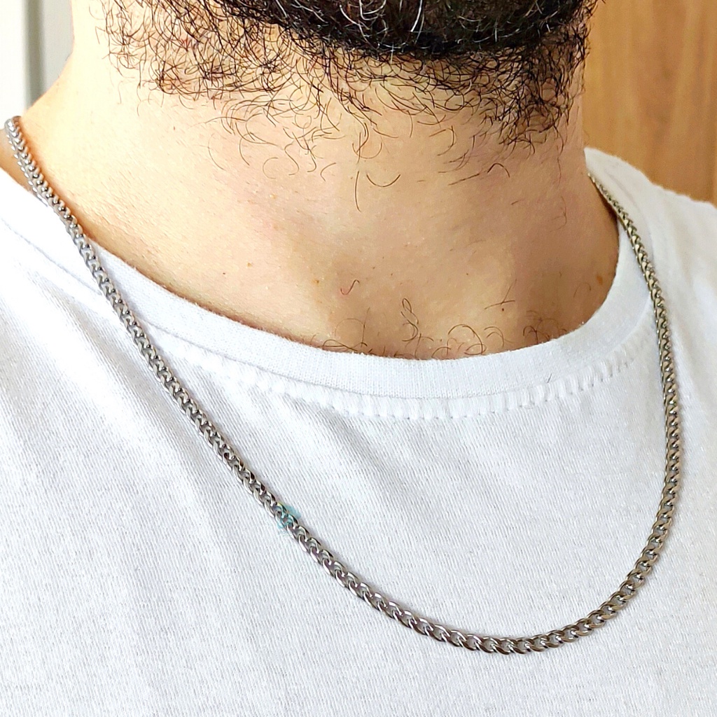 CORRENTE GRUMET 1X1 4MM 60CM - AÇO INOXIDÁVEL
