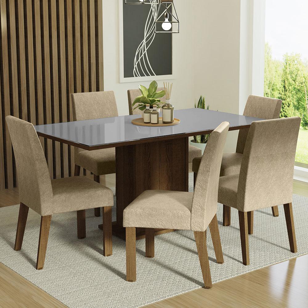 masa Mesa de Jantar Extensível 6 Lugares Lisboa Off White/Freijó