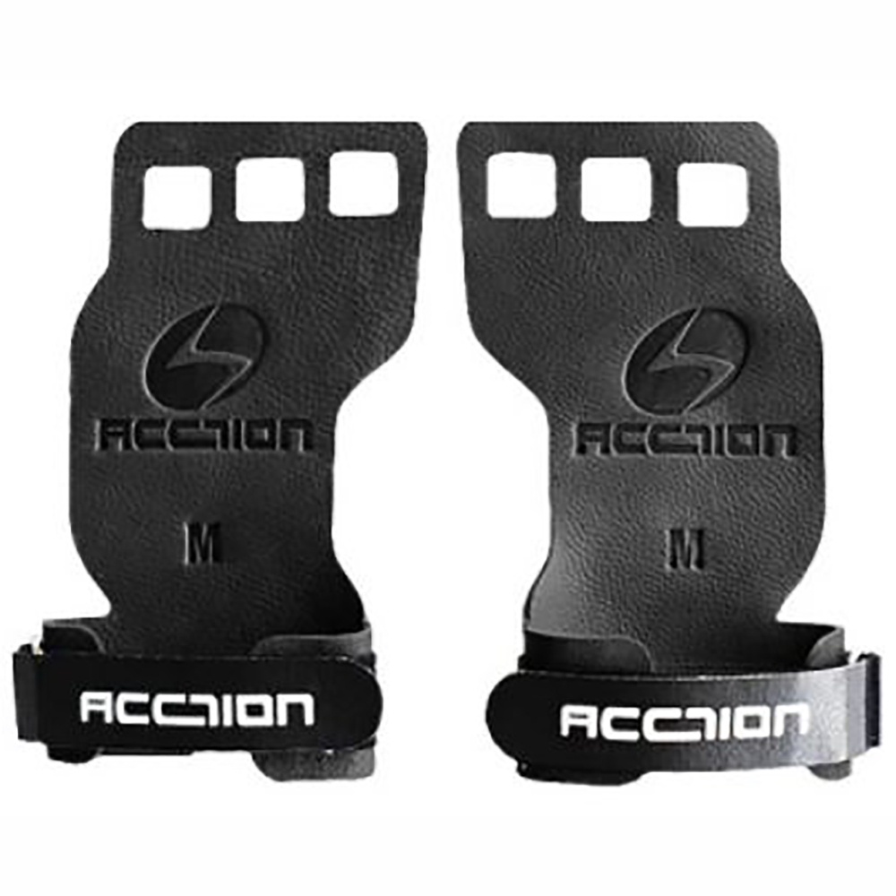Luva Grip Gym 3 Dedos em Couro Protetor Mao Acction Brasil pull up