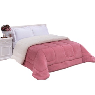 Coberdrom Alaska Queen Cama Colorida Manta 150 Sherpa Pele de Carneiro Grande Diversas Cores Quente Fofo Pra Quarto Presente