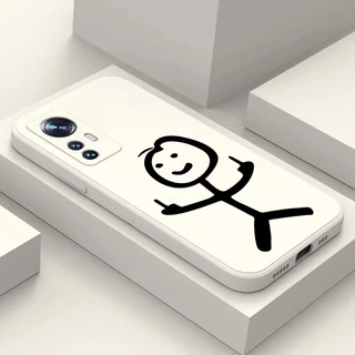 Estojo De Telefone Para Xiaomi Mi 12T 11T 10T Pro 12 13 11 Lite Capa De Pára-Choques À Prova De Choque Linha Simples Engraçada Homem Fósforo
