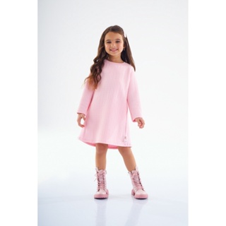 Vestido Infantil em Moletom Matelassê e Ribana Up Baby