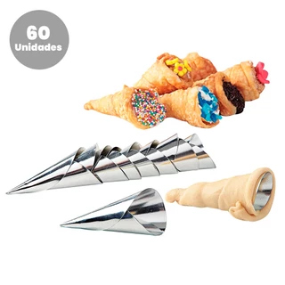 60 Formas Para Canudo Nº1 Aço Flander Para Cone Doce e Salgado