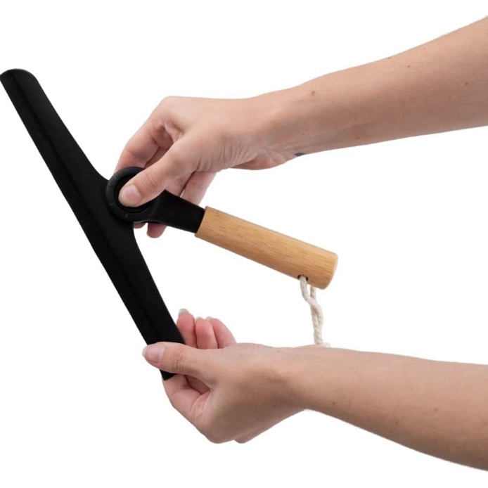 Rodo de Pia Dobravel com Cabo de Bambu Preto Oikos