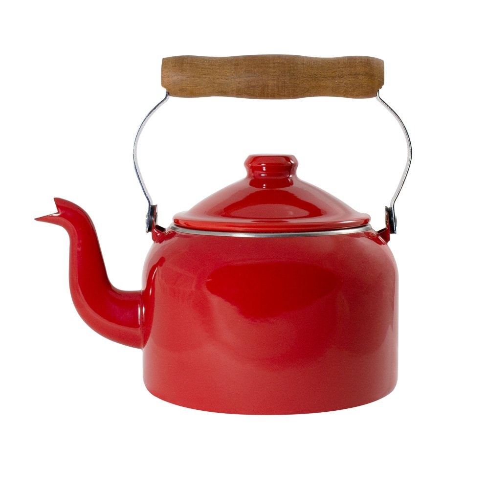 Chaleira Esmaltada Ágata 1,8 Litro 16 Tradicional c/ Alça de Madeira Ewel