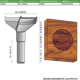 Broca Profissional para Dobradiça 16mm 2316002.05 Radix