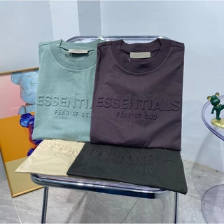 Estoque Pronto Novo Estilo FOG Linha Dupla ESSENCIAIS ESSENCIAIS Carta Elevada Artesanato Unisexo Camiseta Manga Curta