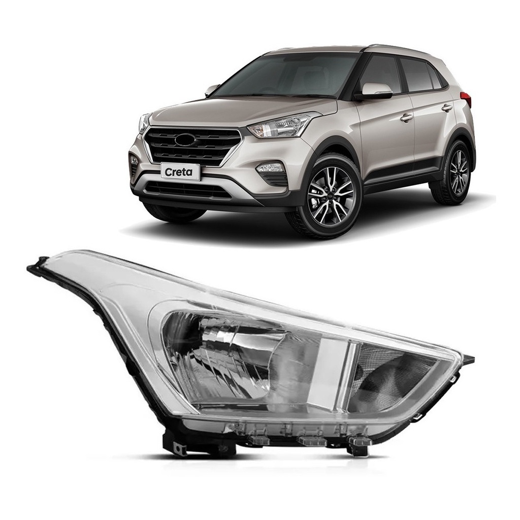 Farol Creta 2017 2018 2019 2020 Cromado | Shopee Brasil