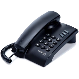 Telefone Fixo com Fio Intelbras Pleno Sem Chave 3 Funções Preto Grafite