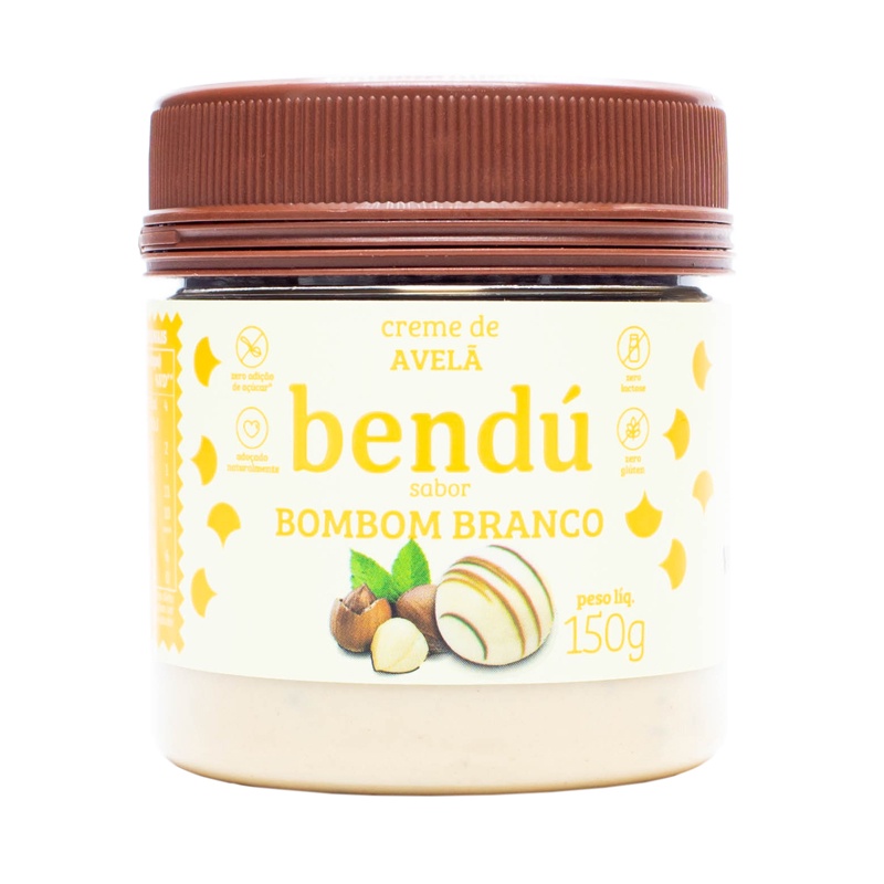 Creme De Avelã Sabor Bombom Branco Zero Açúcar 150G Bendú