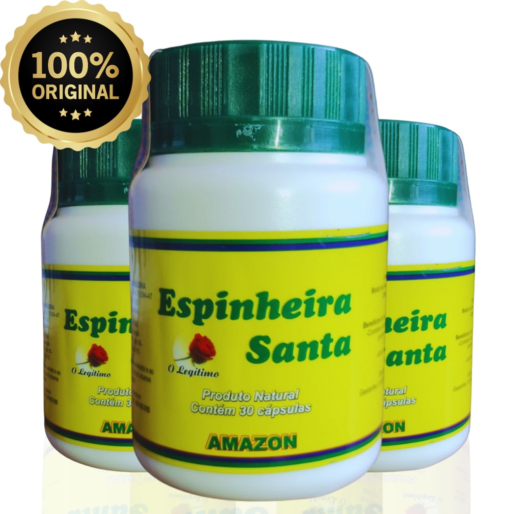 Kit 6 Potes Espinheira Santa Original Suplemento Natural 30 Cápsulas ...