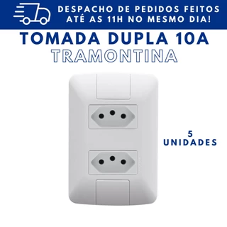 KIT 5 TOMADAS DUPLAS 10A ARIA TRAMONTINA CONJUNTOS COMPLETOS
