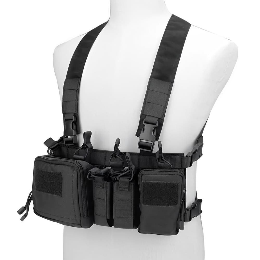 OAREA Tattico D3CRM Chest Rig X Harness Micro Chest Rig Con 5.56 / M4 Airsoft Mag Pouch Mag Insert Drop Pouch Hunting Vest Setup (Color : VE 87 SET 01 CP, Size : M