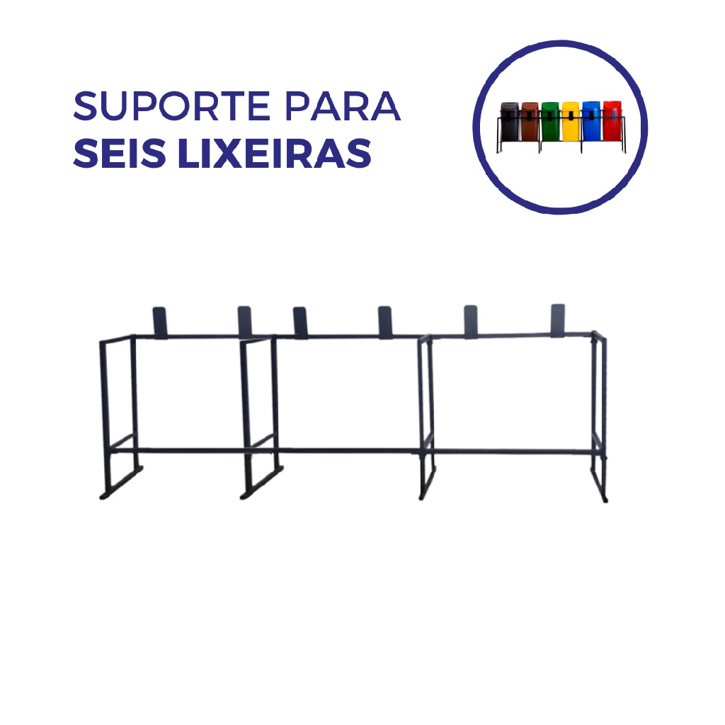 Suporte Ferro Para 6 Lixeiras 60l Coleta Seletiva Novidade Shopee Brasil 