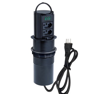 Torre De Tomada Totem Slim Manual Alça 2 Tom 20A 3USB 5.2 PT