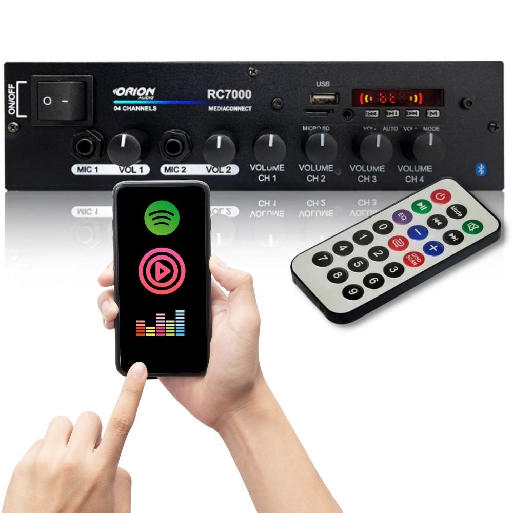 Amplificador Orion Receiver Bluetooth 4ch Rc7000 500W