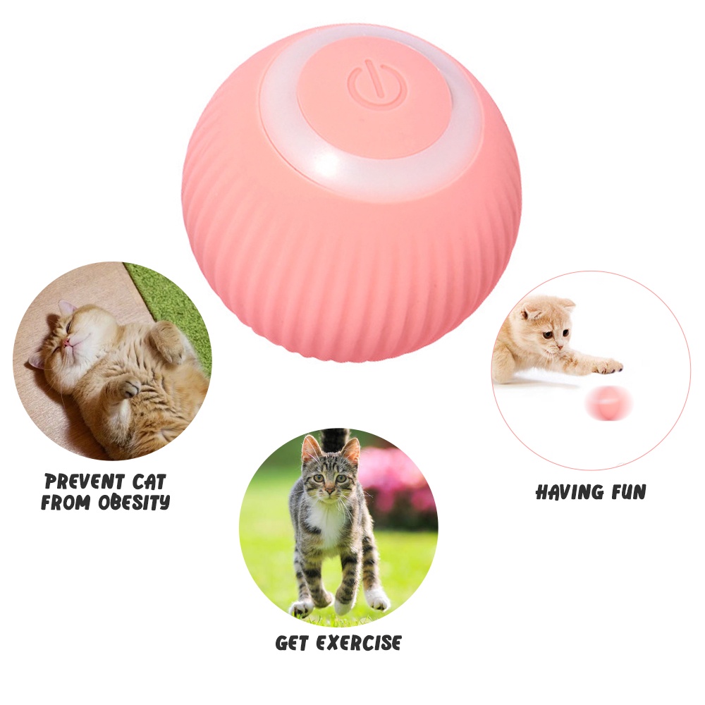 Brinquedo do gato bola interativa do gato do animal de estimação bola 360  graus de giro com sons animais formação auto-movente gatinho brinquedos  para