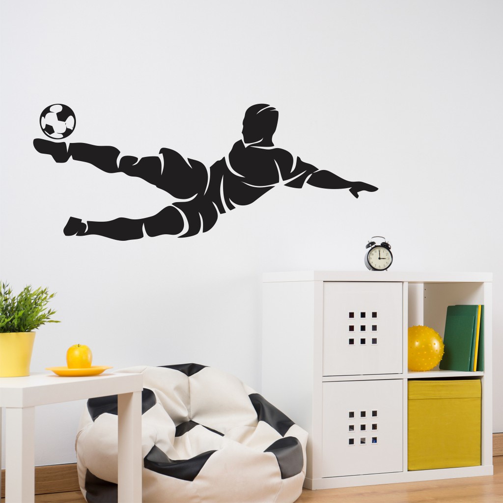 Hoement 1 Conjunto Pessoas De Bonecos Adesivos De Arte De Parede De Futebol  Decoração De Parede Jogar Futebol Adesivo De Parede Decalque De Parede  Fundo Papel De Parede Esportes Aluna