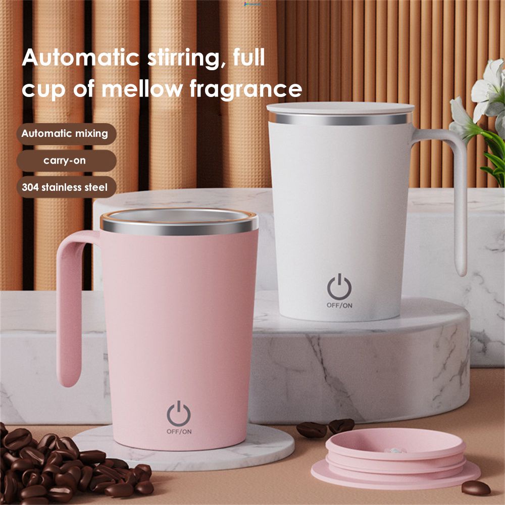 Copo De Café Preguiçoso Portátil De 400ML De Mistura Voluntária Carregamento USB Magnético Giratório De Xícara Com Motor