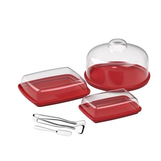 Kit Café da Manhã Coza Cozy 5 Peças Vermelho Bold