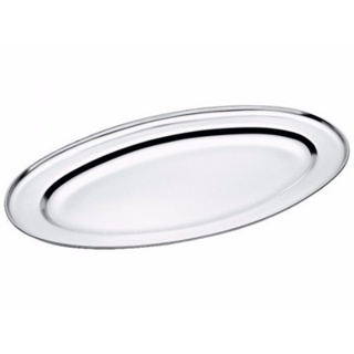 Kit 5 Bandeja Travessa Aço Inox P/ Porção Oval Batata Salada