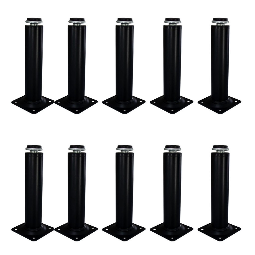 Kit 10 Pé Redondo Para Cama Sofa com regulagem Metálico 10cm