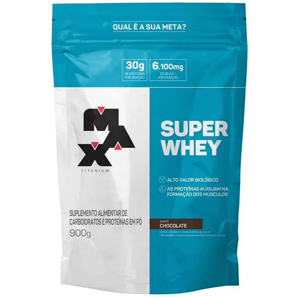 Super Whey Protein 900g Chocolate – Refil – Max Titanium