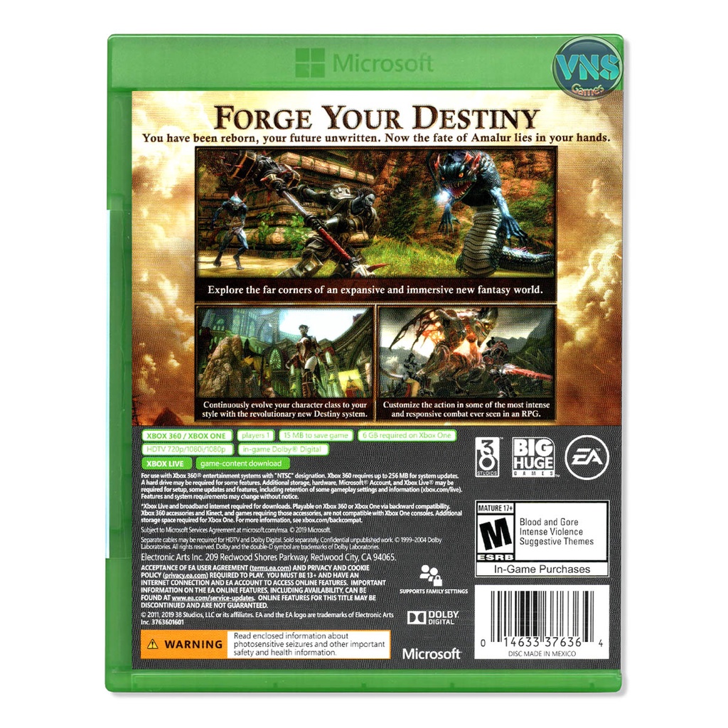 Kingdom Of Amalur Re-Reckoning - Xbox One / Xbox 360 - VNS Games