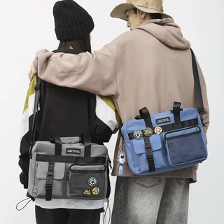 Bolsa Para Mensageiro Homem Com Ferramentas De Grande Capacidade O Ombro De Vento Casal casual Japonês Tudo Em Cruz
