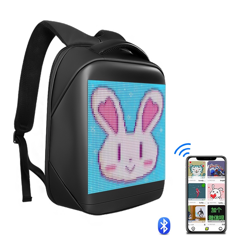 Controle APP Bluetooth Mochila LED Full Color De Publicidade Com Painel Digital Programável À Prova D'água D'água Para Escola