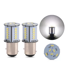 01 Lâmpada Moto 1157 30 Leds Strobo Freio Branca Drl 2 Em 1