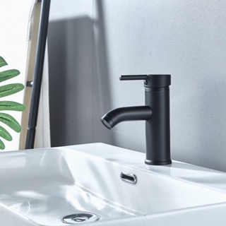 Torneira Para Banheiro Baixo Inox Lavatório Cuba Mesa Misturador Água Quente E Fria Cor Preto ANJGG