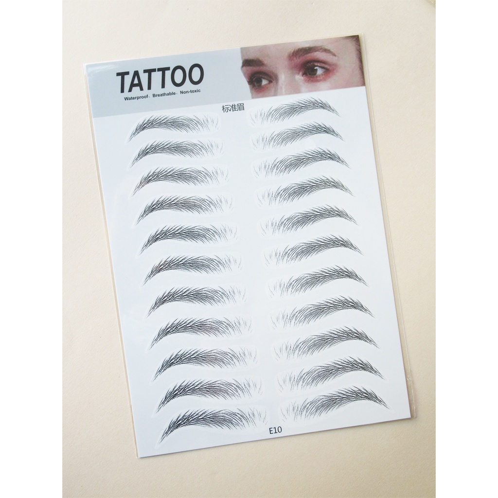 Kit 11 Par Adesivo de Sobrancelha 6D Biônico Semi Permanente à Prova d'Água Unissex / Tatuagem de Sobrancelha T-308-4-E10