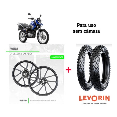 Roda Liga Leve Yamaha Xtz 150 Crosser + Pneus Sem Camara