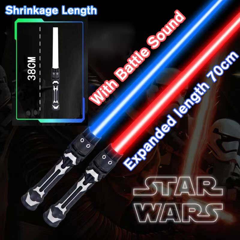 70cm Star Wars Lightsaber Toy Handle Rgb Iluminação Cosplay Prumos De Palco Vermelho Azul Multicolor