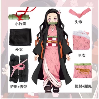 Caçador De Demônios Kamado Nezuko Cosplay Adulto Kids Costume Play Girls Kimono Japonês Uniforme De Halloween Kimetsu No Yaiba