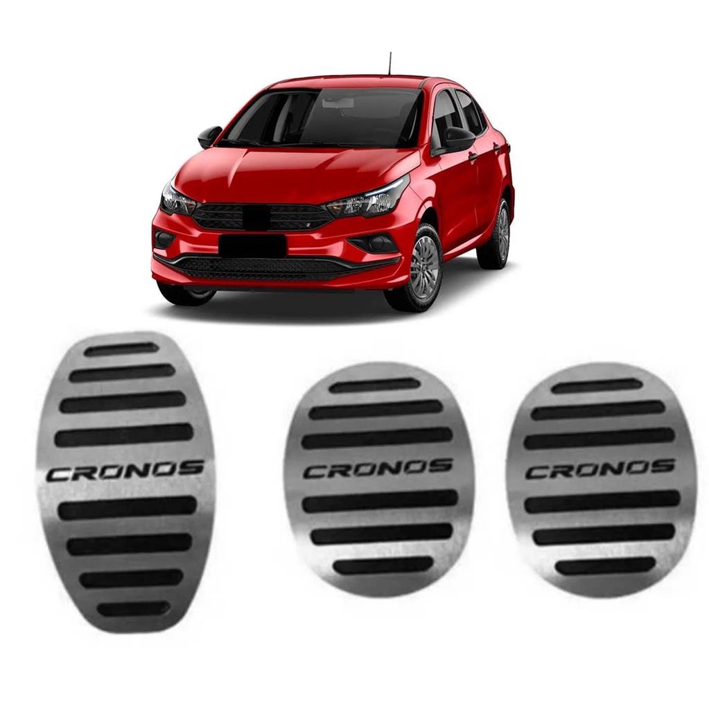 Kit Pedaleiras Cronos Cambio manual Aco Inox Escovado
