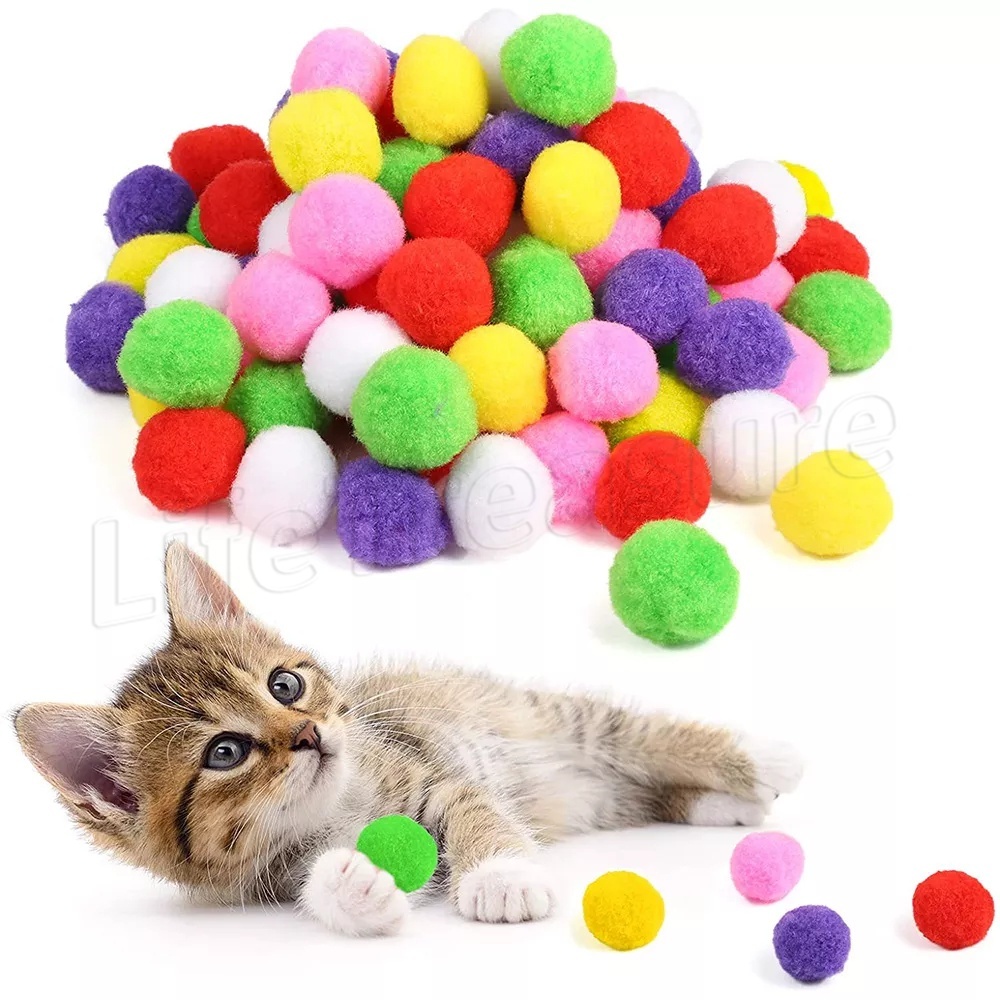 Gato Brinquedos Criativos Cor Aleatória Pompoms Jogos Stretch