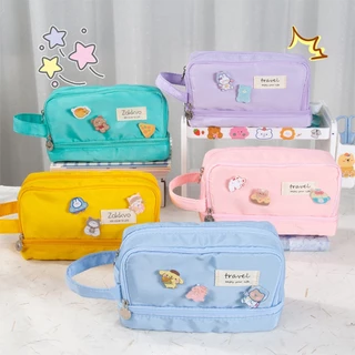 Estojo De Lápis Lona Púrpura De Grande Capacidade Rosa Kawaii Fofo em Oferta na Shopee