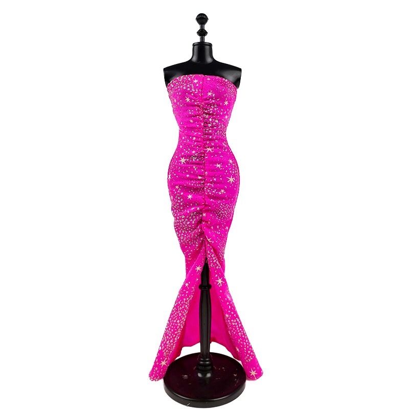 1 conjunto rosa vestido de festa roupas para barbie boneca puff manga saia  magro vestido feito à mão roupa para 1/6 fr dollhoues brinquedos -  AliExpress