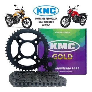 Kit Relacao Transmissao Tracao Cg Titan Fan 160 2016 2017 2018 2019 2020 2021 2022 2023 Com Retentor Original Kmc