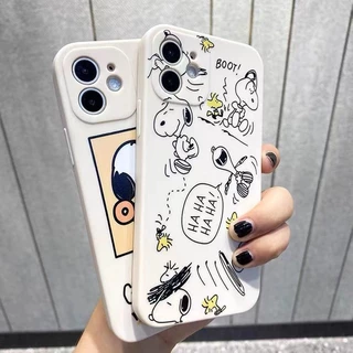 Desenho Animado Anime Snoopy Capa De Silicone Para Telefone iPhone 14 Pro Max 13 12 Mini 11 XS XR X 8 7 Plus 6S 6 SE Protetora Anti-Colisão Com Tudo Incluído