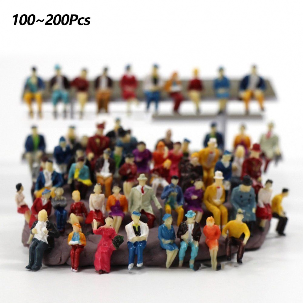 100 Or 200pcs 1:87 HO Scale Unpainted White Plastic Figures - Standing People For Model Scenes-874023